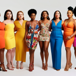 **

A diverse group of women of various body types and skin tones confidently showcasing their outfits. Focus on flattering fits, vibrant colors, and stylish accessories. The setting should be a brightly lit fashion studio. The overall mood is celebratory and empowering.

**